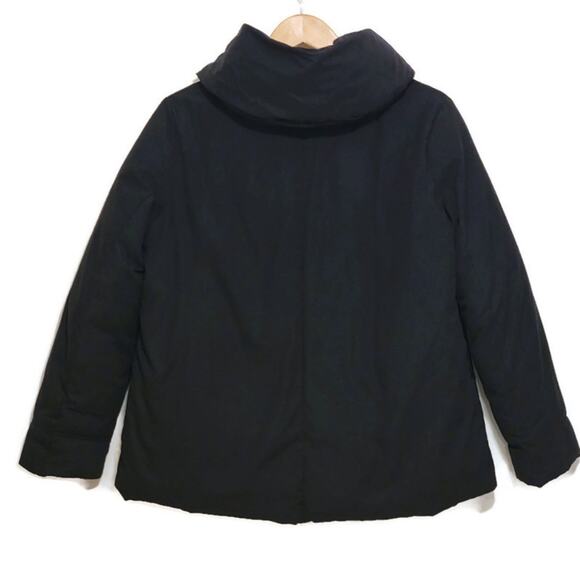 ZARA Basic Outerwear Black Hooded Zip Up Front Puffer Coat Jacket Size L - Picture 9 of 16